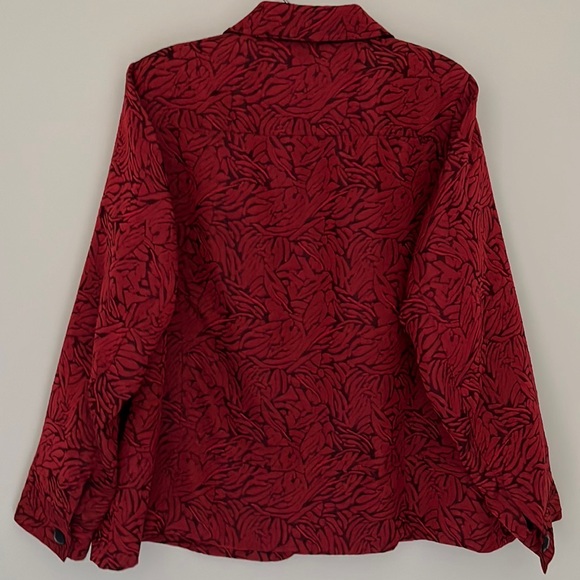 Laura Ashley Woman’s Jacket Size 2X button down Color Red - Picture 2 of 5
